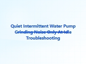 Troubleshooting a Quiet Grinding Noise From the Water Pump at Idle